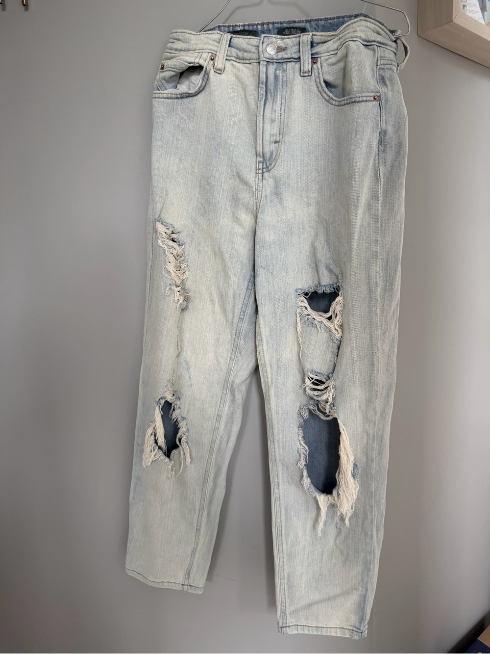 wild fable Light Blue Distressed Boyfriend Jeans